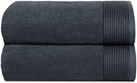 Belizzi Home Ultra Soft 2 Pack Oversized Bath Towel Set 28x55 inche, 100% Cotton Large Bath Towel, Ultra Absorbant Compact Quickdry & Lightweight Towel, Ideal for Gym Travel Camp Pool - Charcoal Grey - Thumbnail 2