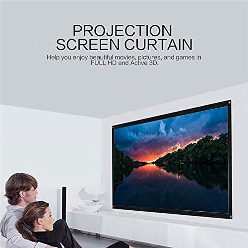 Vista 5 de Projector Screen, 169 Portable Foldable Projector Screen Wall Mounted Home Cinema Theater 3D Hd Projection Screen Canvas Matt White (Size 100 Inch)