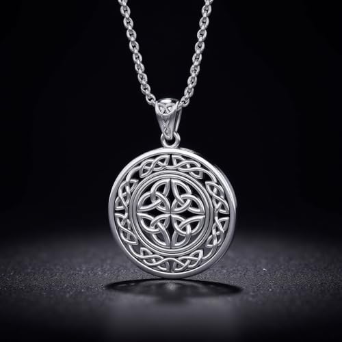 US Jewels Men's 925 Sterling Silver 1in Polished Finished Irish Celtic Knotwork Pendant4