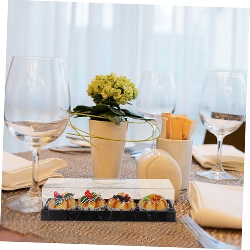 Plateau à gâteaux avec couvercle acrylique rectanculaire pour boulangerie UKCOCO