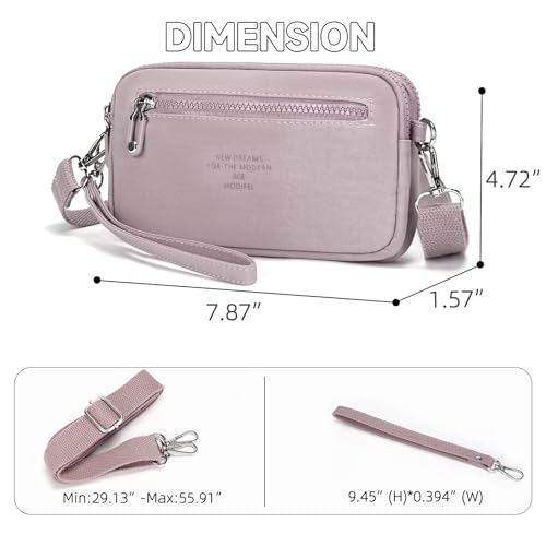 Image of JANKS Small Crossbody Bags for Women Wristlet Wallets Nylon Shoulder Bag with 4 Zipper Carry All Purse Credit Card Holder