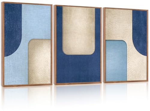 Impressions neutres pour habiller un mur vide avec style abstrait bleu