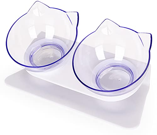 Double Cat Bowls, Cat Food Bowls Elevated Tilted, 15ΓΒ°Elevated Cat Food Bowls with Silicone Pet Mat, Anti Vomiting cat Bowl, Cute Cat Face Bowl Double Cat Bowls, Cat Food Bowls Elevated Tilted, 15ΓΒ°Elevated Cat Food Bowls with Silicone Pet Mat, Anti Vomiting cat Bowl, Cute Cat Face Bowl
