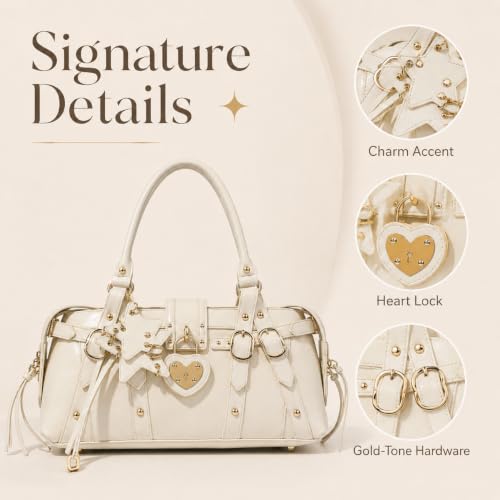 Image of Shoulder Purse for Women, Leather Women's Handbag Y2k Aesthetic Coquette Shoulder Bag Hobo Punk Trendy Ladies Purse