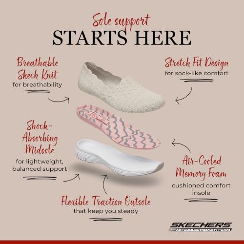 Image of Skechers Women's Seager Stat Scalloped Collar Engineered Skech-Knit Slip-on Classic Fit Loafer