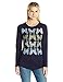 Hanes Women's Long Sleeve Graphic Tee, Navy Butterfly, L
