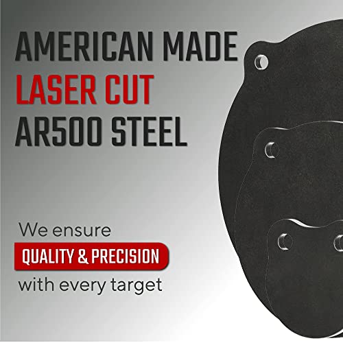 Krate Tactical Ar500 Steel Shooting Targets – 3/8" – 4" / 8" / 12" Bundle – Made In The Usa – Metal Silhouettes And Gongs For Shooting Range And Gun Practice With Rifles, Handguns And Shotguns #TOP3