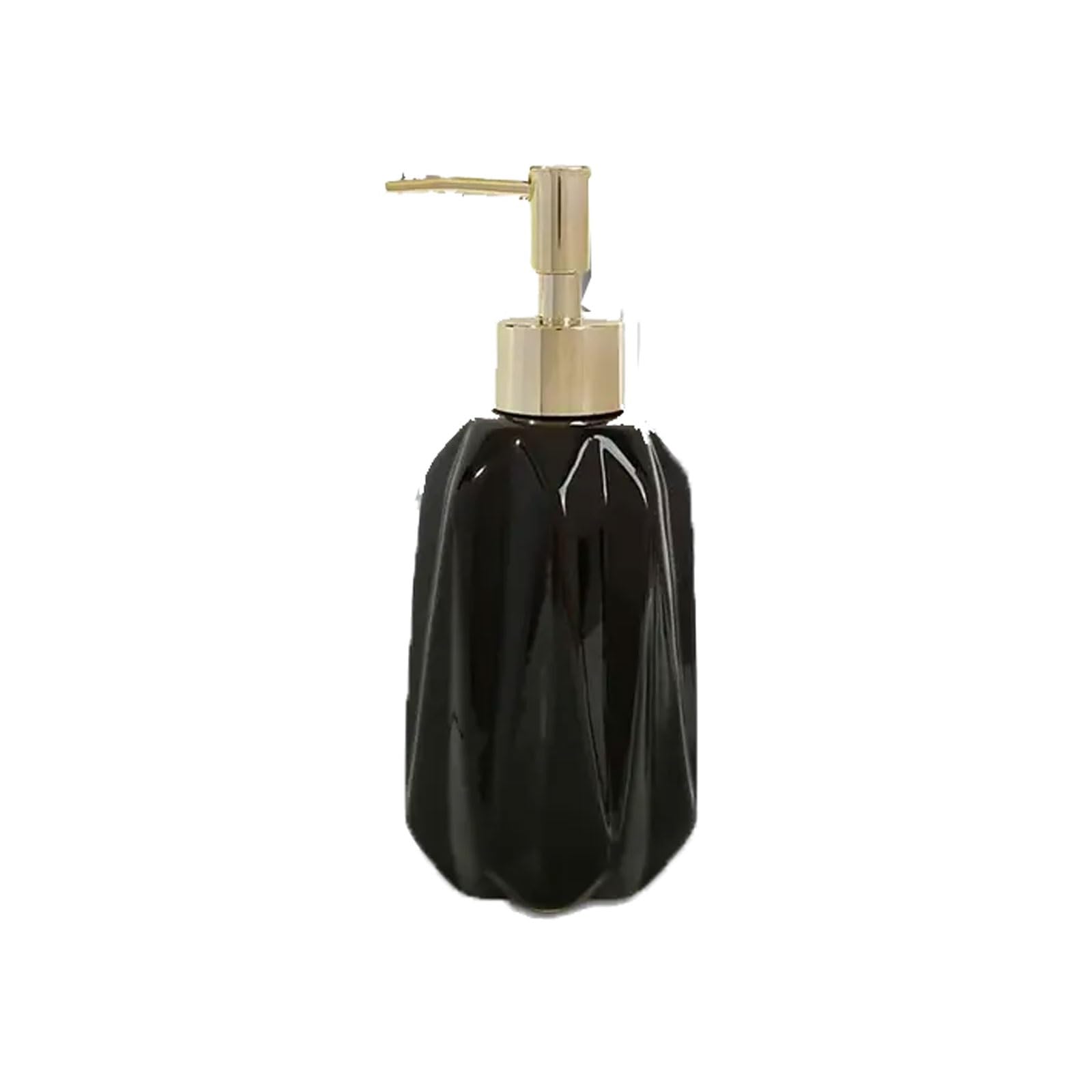 Ceramic Countertop Soap Dispenser Lotion Bottle, Smooth Comfort Grip, Detachable Pump for Bathroom(Nero)