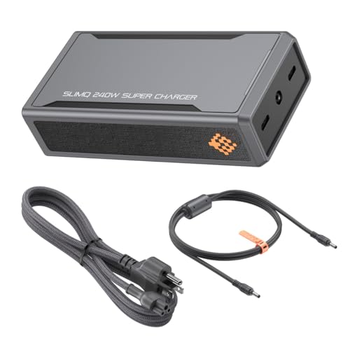 Image of 𝐒𝐥𝐢𝐦𝐐 GaN Charger for Laptop, DC 20V and USB C PD3.0 240W 230W 200W 180W 170W Universal Gaming Laptop Charger AC Adapter Compatible with Dell MSI Lenovo HP Razer Asus Acer (Without DC Adapter)