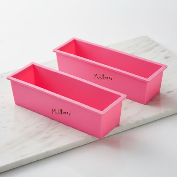 MoldBerry Silicone Soap Mould | Loaf Soap Mould for Soap Making | Flexible & Reusable Soap Making Mold | Non-Stick, Easy Demoulding | DIY Handmade Soaps, Bath Bomb | Pack of 2