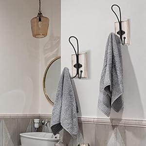 Wall Hooks for Hanging Heavy Duty, 2 Pack Farmhouse Double Towel Hooks for Bathrooms Wall Mounted, Rustic Decorative Wood Coat Hooks Hanging Keys Robe Hat for Kitchen, Entryway (Weathered White) Wall Hooks for Hanging Heavy Duty 2 Pack Farmhouse Double Towel Hooks for Bathrooms Wall Mounted Rustic Decorative Wood Coat Hooks Hanging Keys Robe Hat for Kitchen Entryway Weathered White