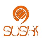 Papier adhésif pour stickers muraux Sushi, cuisine japonaise, restaurant asiatique 34x38.9cm Décoration de magasin Orange