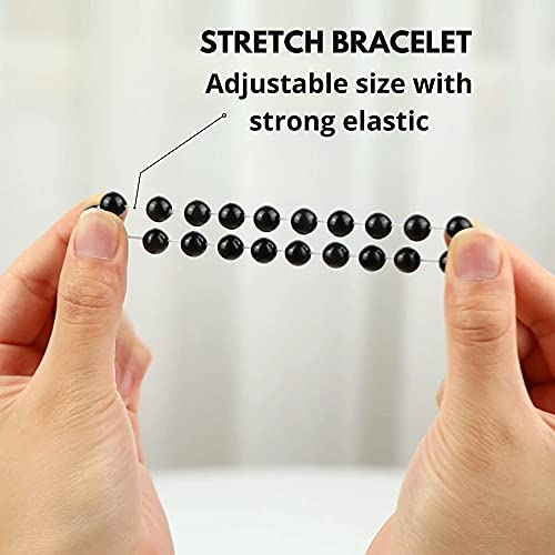 Crystal Vibe 8Mm Black Obsidian Bracelet - Elastic Adjustable Crystal Bracelet For Spiritual Healing, Positive Energy – Black Bead Bracelet For Men Women #TOP6
