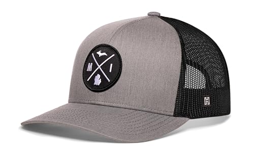 Image of HAKA State City Trucker Hat for Men & Women, Adjustable Baseball Hat, Mesh Snapback, Sturdy Outdoor Black Golf Hat