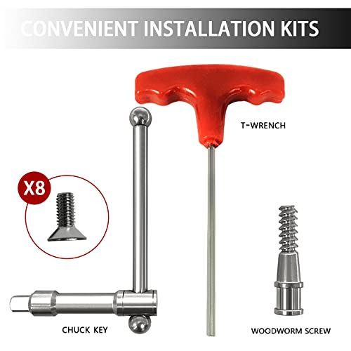 Aogbra 3.75-Inch 4-Jaw Wood Turning Lathe Nickel Plated Chuck And Laser Etched Jaw Set With T Bar Wrench And 6 Point Star Fasteners (1 Inch X 8Tpi Thread) #TOP3