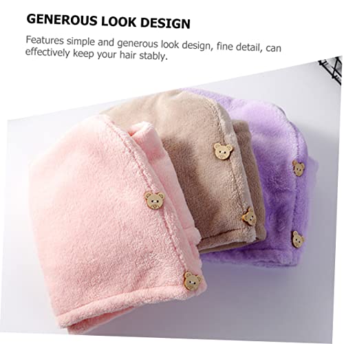 Didiseaon 8 Peças Chapéu De Lã Coral Para Cabelos Secos Toalha De Cabelo Para Tomar Banho