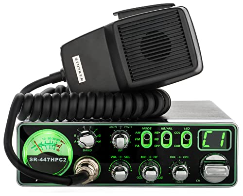 Stryker SR-447HPC2 Heavy-Duty 10 Meter Radio, Brilliant 7-Color LED-Backlit Faceplate with Dimmer, Compact Design Fit in New Trucks, Loud & Clear Receiver, High Power 55+ Watts PEP