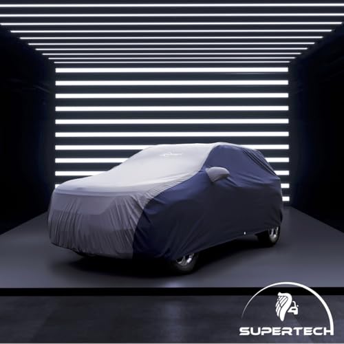 Image of NEODRIFT 'SuperTech' Car Cover for Maruti Suzuki Victoris (100% Water-Resistant, All Weather Protection, Tailored Fit, Multi-Layered & Breathable Fabric) (Colour: L.Grey+Blue)