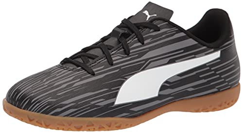 PUMA RAPIDO 3 IT Soccer Shoe, Black White-Castlerock, 11 US Unisex Little Kid