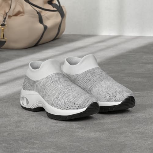 Image of YHOON Women's Slip-On Walking Shoes Sock Shoes Women Mesh Athletic Sneakers Nurse & Work Shoes