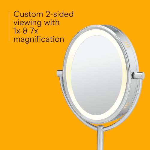 Conair Lighted Vanity Mirror, LED, 1X/7X Magnifying, Double Sided - image 5