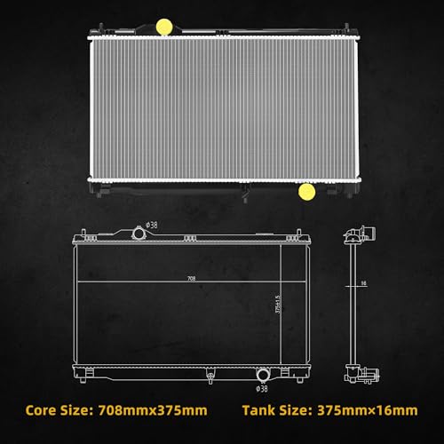 Image of DWVO Radiator Compatible with 2006 2007 2008 2009 2010 2011 2012 2013 2014 2015 Lexus IS250 IS350 2.5L 3.5L V6