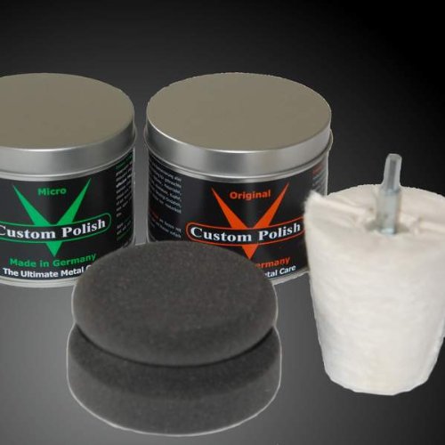 Custom Polish pulir Juego 800 g cromo abrillantador aluminio abrillantador cromo acero inoxidable aluminio abrillantador + pulir accesorio Forma de cono + Profesional pulir aplicador