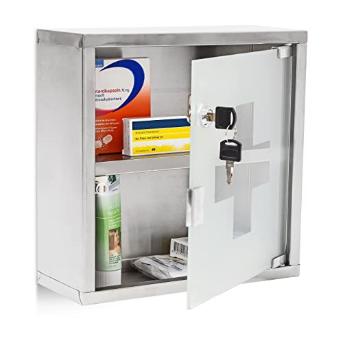 WELL HOME MOBILIARIO & DECORACIÓN - Stainless Steel Medicine Cabinet with Security Key, Modern Design