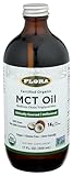 Flora Health MCT Oil Organic Energy Boost, C8 Caprylic & C10 Capric Acids, Keto, Kosher, Non-GMO Verified, 100% from Ethically and Sustainably Sourced Coconuts, 17 Fl Oz Liquid, Glass Bottle