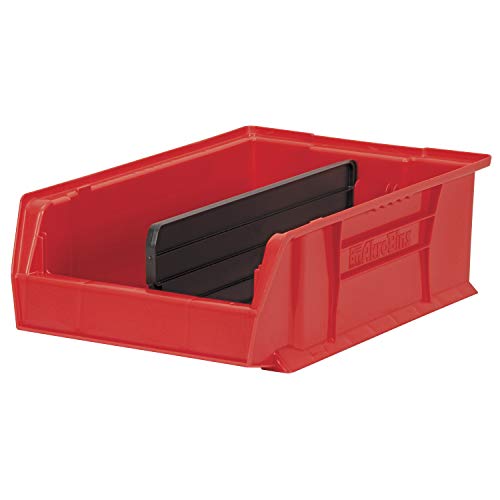 Image of Akro-Mils 40280 Plastic Length Dividers for AkroBins Super-Size Heavy Duty Stackable Storage Bins Model 30280, Custom Storage Inserts for Tools, Parts & Supplies, 2-Pack, Black