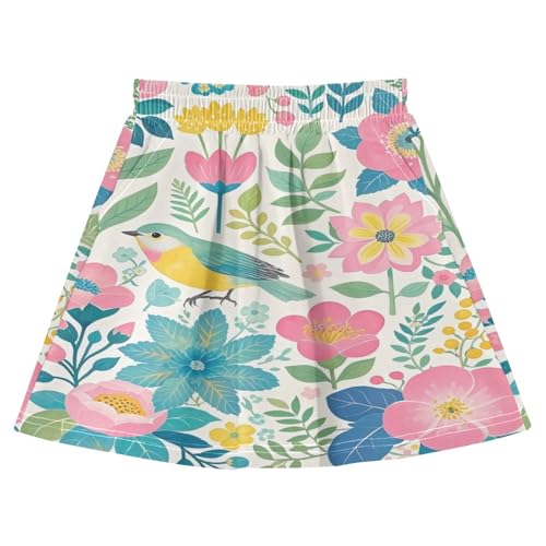 Jupe de tennis plissée fille motif fleurs roses pour sport et loisirs