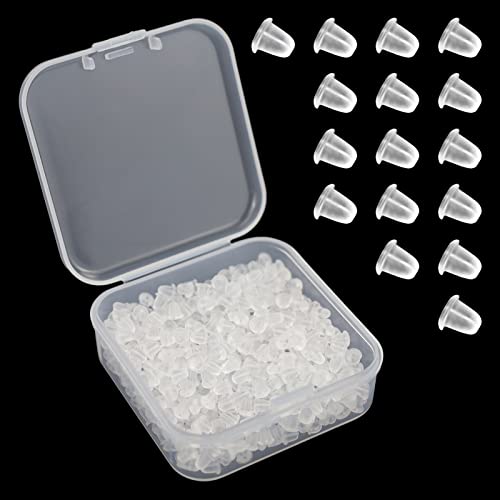 500 Piezas 250 Pares Almohadillas de Silicona para Pendientes y Pendientes de Seguridad Suaves y Transparentes para Orejas Tapones de Embrague de Repuesto para Anzuelos Aretes Aros Diámetro de 4MM