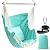 Chihee Hammock Chair Hanging Seat 2 Pillows Included,Durable Stainless Steel Spreader Bar Portable Hanging Chair Side Pocket Large Macrame Chair Set Quality Cotton Weave for Comfort Indoor Outdoor