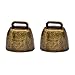 NUOBESTY Kuhglocken Pferd Schaf Grasen Kupferglocken Vieh Nutztier Laut Bronze Glocke Haustier Anti Diebstahl Zubehör Glocke Weihnachtsbaumschmuck 2St