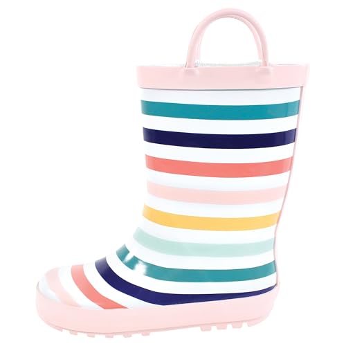 Best Toddler Rain Boots Girl: Fun & Waterproof Styles 12 Hudson Baby Infant Girl Rain Boots, Sunset Stripe, 12 Toddler