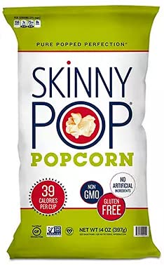 Original Skinny Pop, All Natural Popcorn Gluten FREE - NON GMO 14 oz Pack of 2