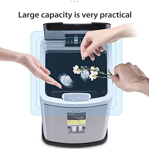 Papelera de inducción para sala de estar y baño moderno con tapa automática 3