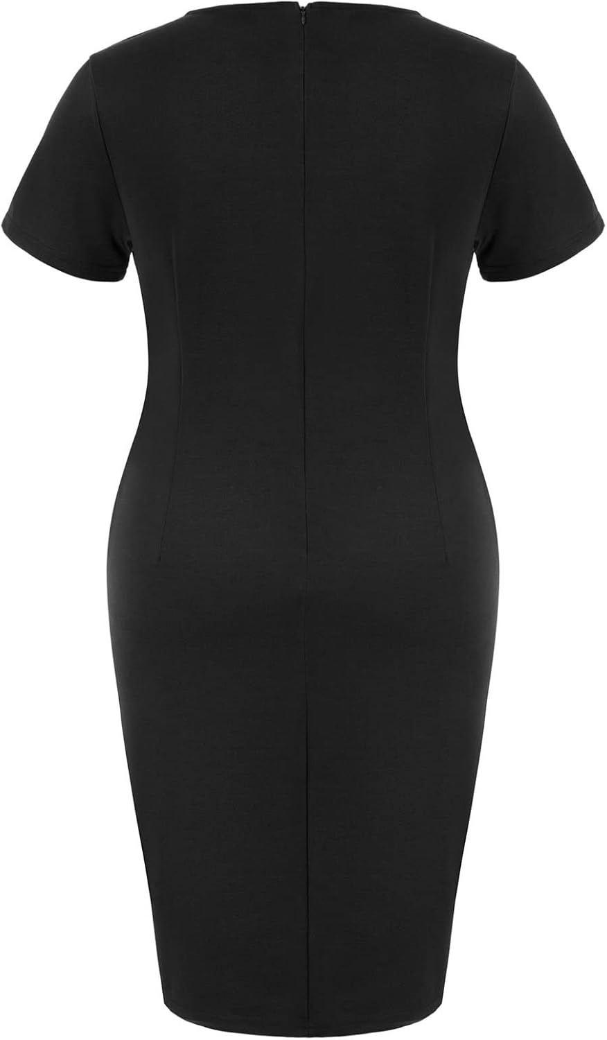 Hanna Nikole Wmens Plus Size Wear to Work Dress 50s Vintage Ruffle Peplum Cocktail Pencil Knee Dress - Image 9