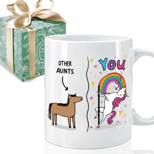 Puouoonyi Funny Other Aunts You Unicorn Coffee Mug Gifts for Aunt, Funny Birthday Retirement Gift for Auntie, Aunt Mug Gift 11oz