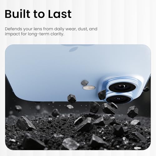 Image of CASEGEAR Clear Pro Camera Lens Protector Compatible With iPhone 17 | HD Clarity | Scratch Resistant | Complete Coverage | Easy Installation | Mist Blue