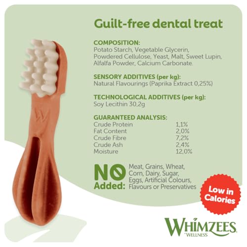 WHIMZEES By Wellness Toothbrush, Month Box, Natural and Grain-Free Dog Chews, Dog Dental Sticks for Medium Breeds, 30 Pieces (One Month Supply), Size M - Image 6