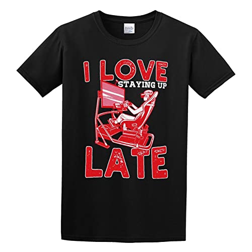 Llbang Video Games Computer Enthusiast Gamer Player Fan Addict Crazy Squirrel Transparent Unisex 100% Cotton Short-Sleeve T-Shirts Black XL