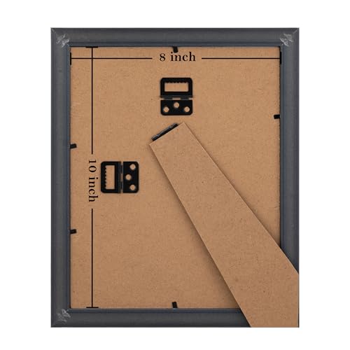 Image of eletecpro 8x10 Vintage Picture Frame, Glass Cover, Black, 2-Pack | Display Photo 5x7 with Mat or 8x10 without, Horizontal or Vertical, Tabletop or Wall Decor