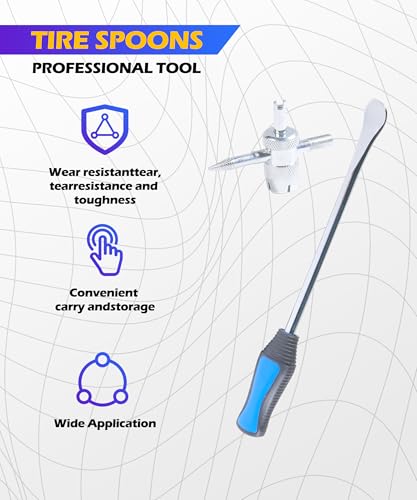 Image of SCUARI Motorcycle Tire Changer,Car Accessories Motorcycle Tire Spoons,Dirt Bike Tire Changing Spoons Tool Lever Steel Spoons Kit,Suitable for Motorcycles,Bicycles,Off-Road Vehicles,Scooters