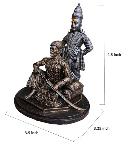 Image of Resin Chatrapati Shivaji Maharaj And Vitthal Maharaj Statue In 5 Inches, Best Idol For Car Dashboard
