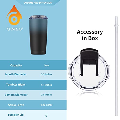 Civago Insulated Tumbler With Lid And Straw, 20 Oz Stainless Steel Vacuum Coffee Tumbler, Double Wall Coffee Cup, Thermal Travel Coffee Mug For Hot And Cold Drinks, Camo #TOP4