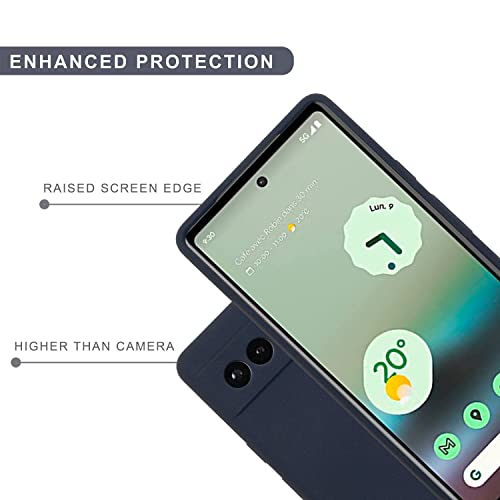 Image of SPRIG Compatible with Google Pixel 6A Premium SilkTone (Liquid Silicone) Back Cover Drop Tested Shock Proof Mobile Case for Men, Women, Boys and Girls with Camera Protection (Midnight Blue)