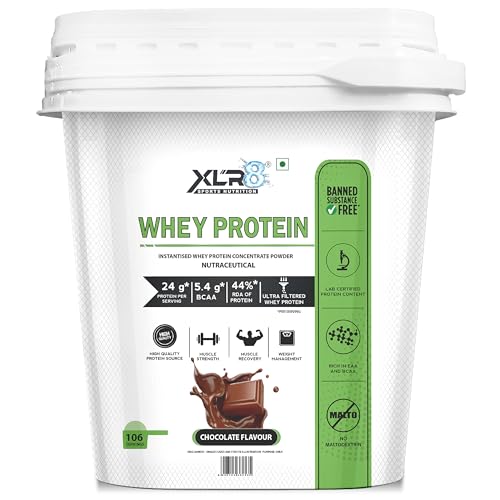 XLR8 Whey Protein, Protein Powder with 24 g Protein Content & 5.4 g BCAA