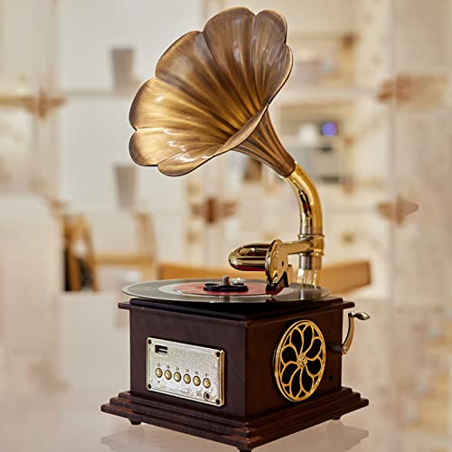 Phonographe à grande corne Original Antique avec carte Sd brûlante Usb rétro salon décoration tourne-disque vinyle - Les Beatles, Paul McCartney, John Lennon, RIngo Starr, George Harrison Phonographe à grande corne Original Antique avec carte Sd brûlante Usb rétro salon décoration tourne-disque vinyle – Image 7