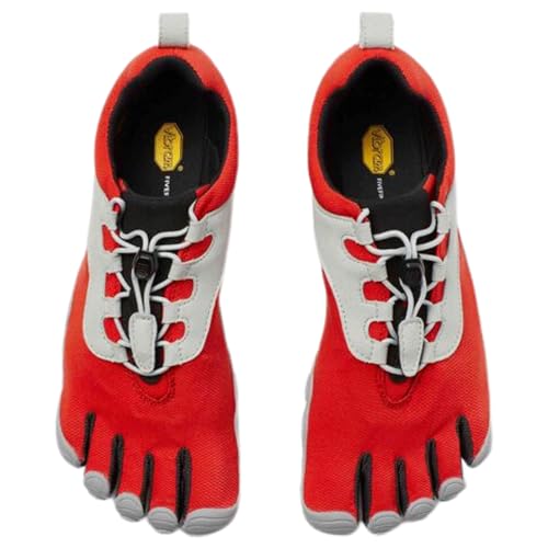 Vibram Tênis masculino FiveFingers V-Run, vermelho/preto/cinza, 41 EU / 8,5-9 EUA, Vermelho, preto,